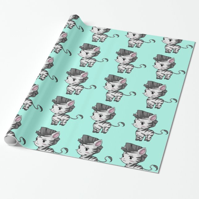 Papel de regalo de cebra (Desenrollado)