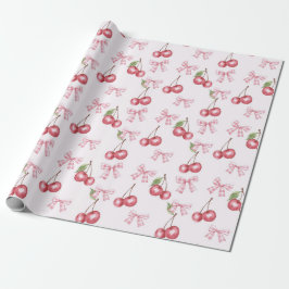 Papel de regalo de cereza al acuarela Cereza