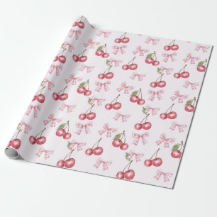 Papel de regalo de cereza al acuarela Cereza