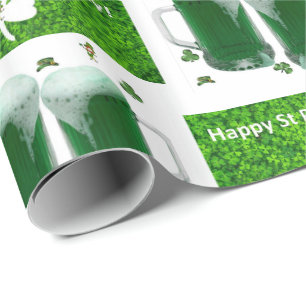Papel de regalo de cerveza del Día de San Patricio