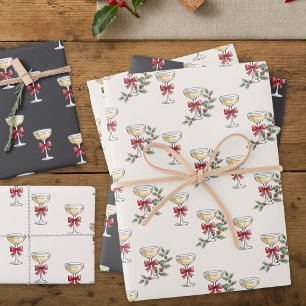 Papel de regalo de Champagne caprichoso para las f