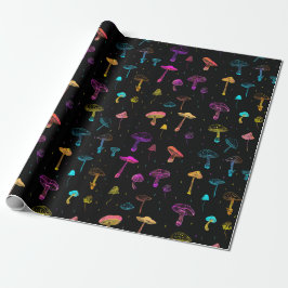 Papel de regalo de champiñones neón