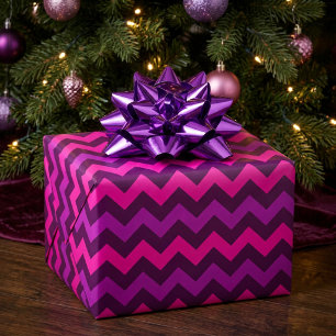 Papel de regalo de Chevron Rosa Purpura Lindo