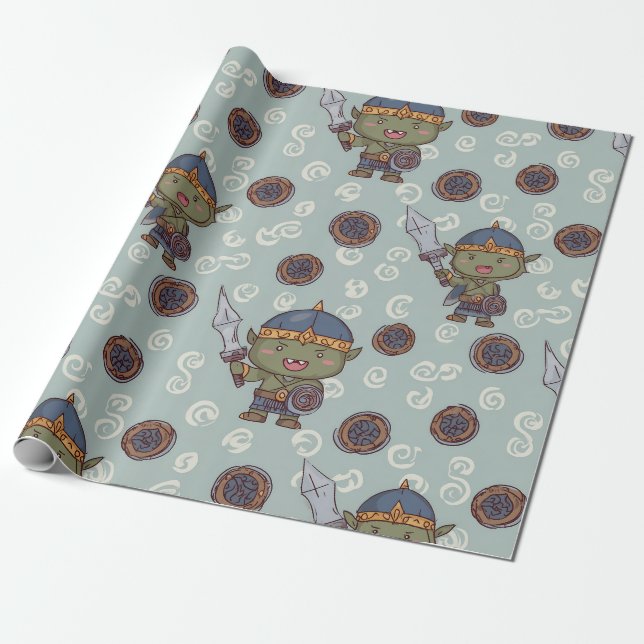 Papel de regalo de chico orco lindo (Desenrollado)
