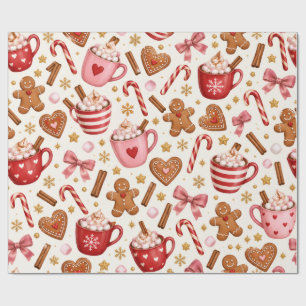Papel de Regalo de Chocolate Caliente de Navidad R