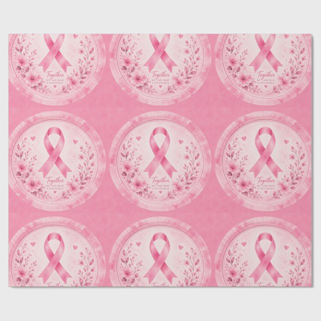 Papel de Regalo de Cinta Rosa de Concienciación so (Superficie plana)