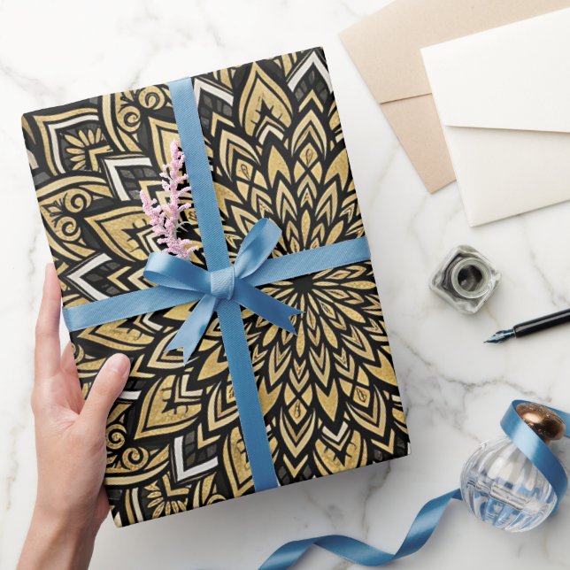 Papel de regalo de círculo dorado Mandala abstract (Regalar)