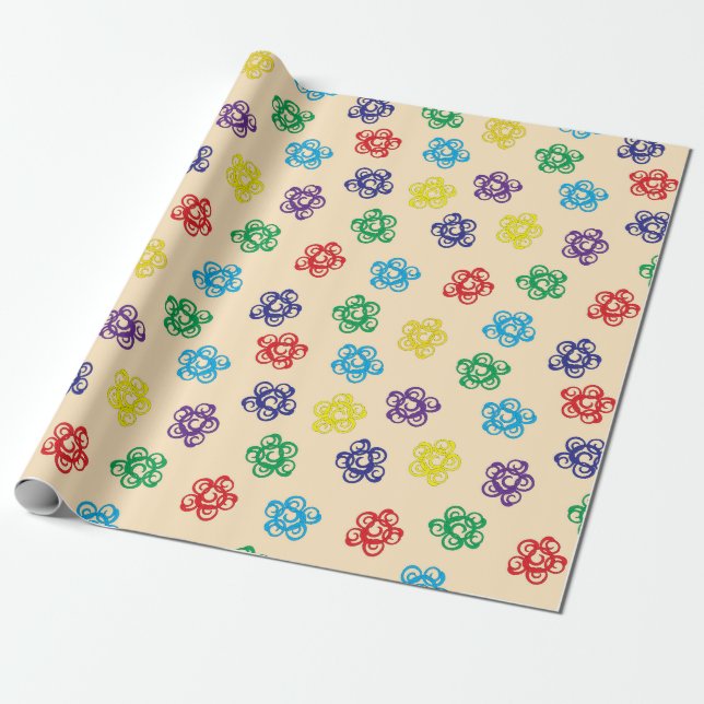 Papel de regalo de círculos geométricos coloridos  (Desenrollado)