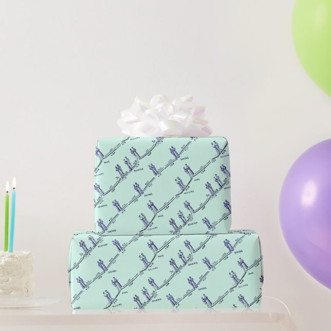 Papel de regalo de clases de baile (Verde) (Regalos de fiesta)