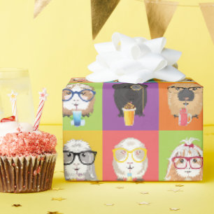 Papel de regalo de cobaya Pop-Art adorable