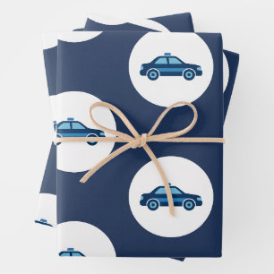 Papel de regalo de coche patrulla de policía