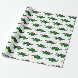 Papel de Regalo de Cocodrilo de Navidad