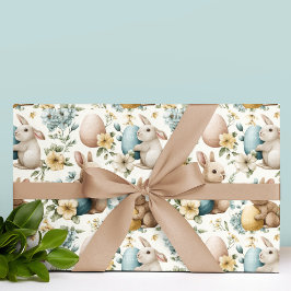 Papel de regalo de conejo y huevos de Pascua vinta