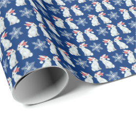 Papel de regalo de conejos de Santa