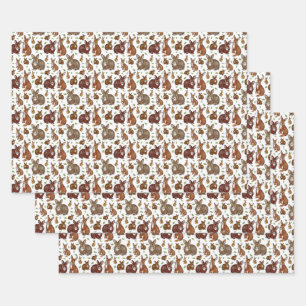 Papel de regalo de conejos y conejitos para Pascua