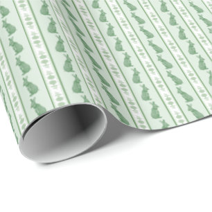 Papel de regalo de conejos y hortensias