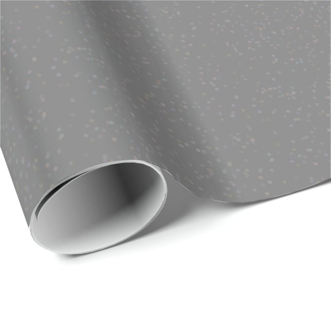 Papel de Regalo de Confeti de Estrellas Plateadas (Esquina del rollo)