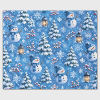 Papel de regalo de copo de nieve de Navidad de muñ