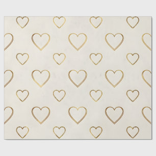 Papel de regalo de corazón de color dorado