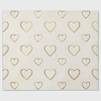 Papel de regalo de corazón de color dorado