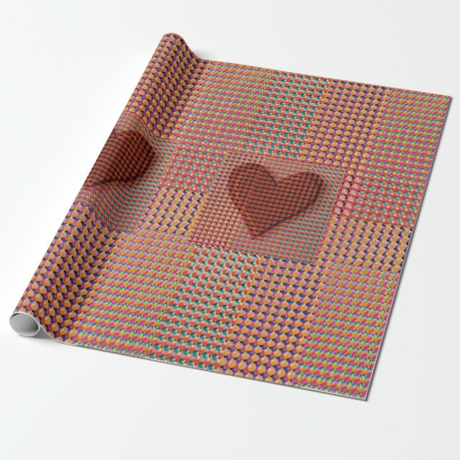 Papel de Regalo de Corazón Rojo (Desenrollado)
