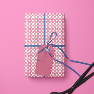 Papel de regalo de corazones a cuadros rosa estilo