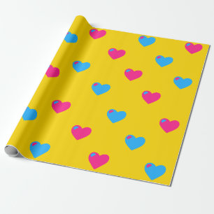 Papel de regalo de corazones grandes Pan Pride