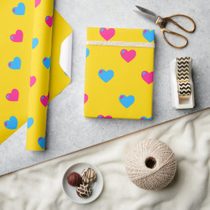 Papel de regalo de corazones medianos Pan Pride