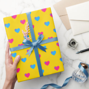 Papel de regalo de corazones pequeños Pan Pride