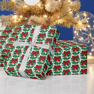 Papel de regalo de corona de Navidad grande