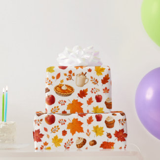 Papel de regalo de cosecha de otoño - Calabazas
