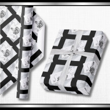 Papel de regalo de couture Modern Noir cumpleaños 