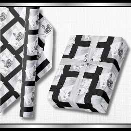 Papel de regalo de couture Modern Noir cumpleaños