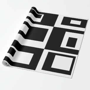 Papel de regalo de cuadrados abstractos en blanco
