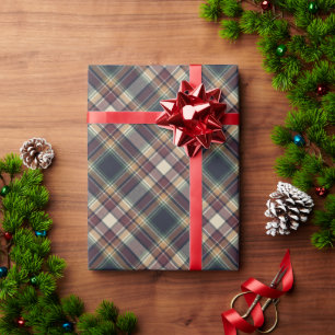 Papel de regalo de cuadros azul clásico verde oscu