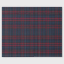 Papel de regalo de cuadros azul marino y burgundy