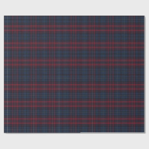 Papel de regalo de cuadros azul marino y burgundy