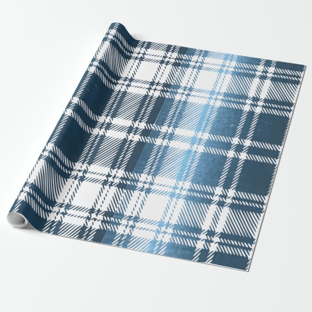 Papel de regalo de cuadros azules (Desenrollado)