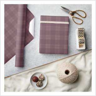 Papel de regalo de cuadros clásico dusty plum