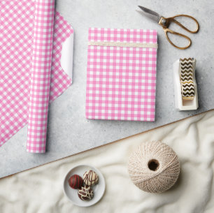 Papel de regalo de cuadros clásico rosa bebé