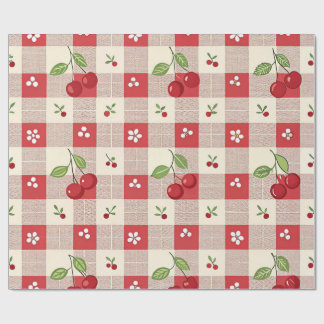 Papel de regalo de cuadros de cereza adorable