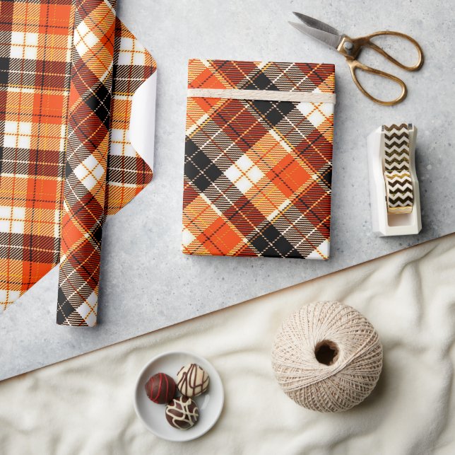 papel de regalo de cuadros de otoño (Artesanía)