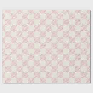 Papel de regalo de cuadros diagonales rosa clásico