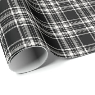 Papel de regalo de cuadros en blanco y negro