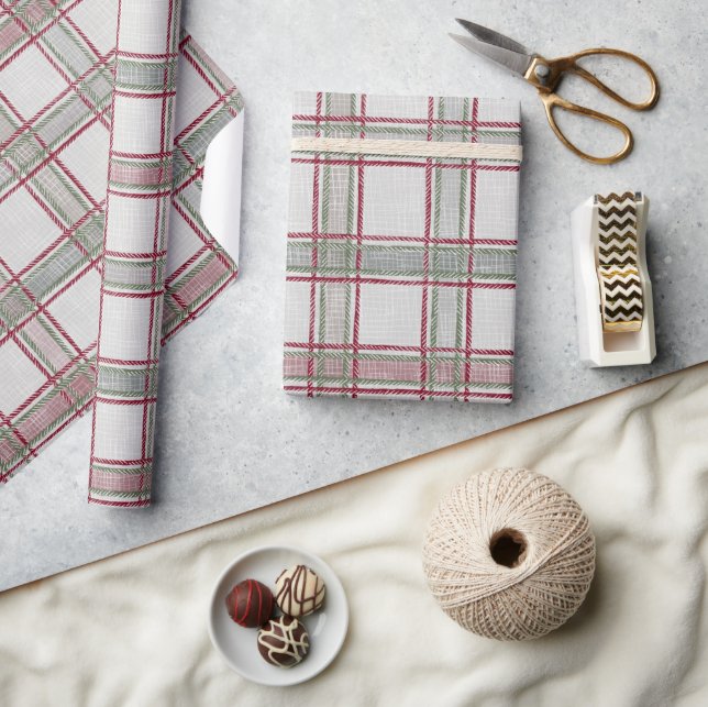 Papel de regalo de cuadros escoceses de Navidad  (Artesanía)
