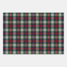Papel de regalo de cuadros escoceses de Navidad el