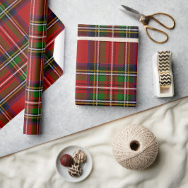 Papel de regalo de cuadros escoceses rojo clásico