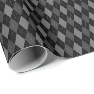 Papel de regalo de cuadros grises y negros