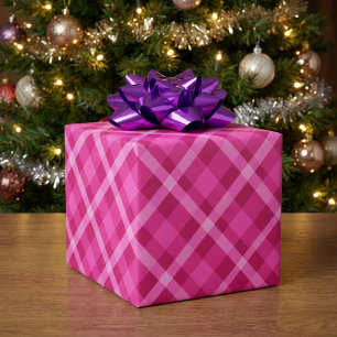 Papel de regalo de cuadros magenta rosa precioso