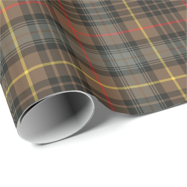 Papel de regalo de cuadros marrones (Esquina del rollo)